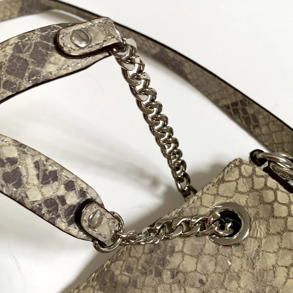 Michael Kors Bag Jet Set Chain Snakeskin Gather Shoulder Tote Crossbody Bag - Picture 14 of 14